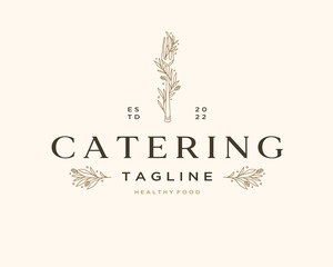 Organic Food Kitchen and Cooking Logo Template