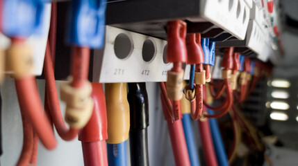 Cable instalation for connection wiring circuit from terminal control , overloads and contactors...