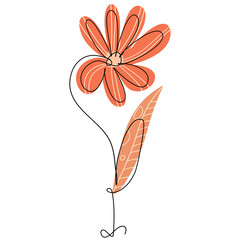 One Line Flower Drawing