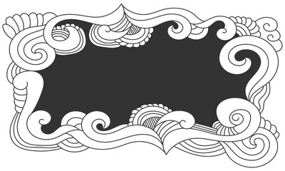 Abstract hand drawn frame, border with line art  background. - Vector.