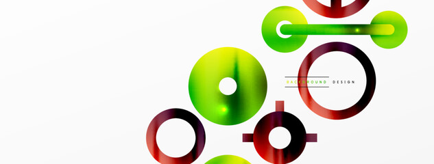 Minimal geometric abstract background. Circle, line and round shapes design. Trendy techno business template for wallpaper, banner, background or landing