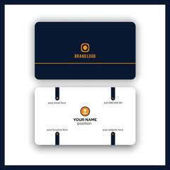 Modern corporate white and blue business card template