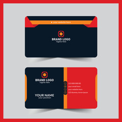 Professional elegant red and orange modern business card design template