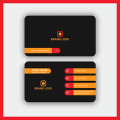 Professional elegant red and orange modern business card design template