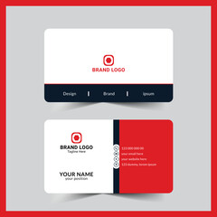 Modern corporate red and blue business card template