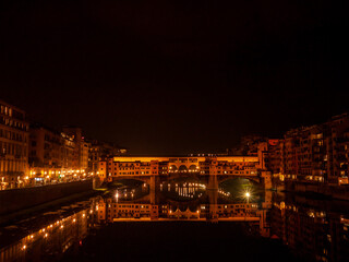 Florence, Italy - November, 2011: ponte vecchio at dark nigh