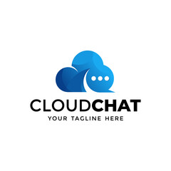 Cloud chat logo design template