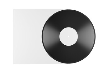  vinyl record on white background 3d render.