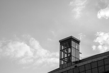 monochrome cityscape Hong Kong