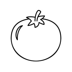 Tomato icon for fruit or vegetable in black outline style