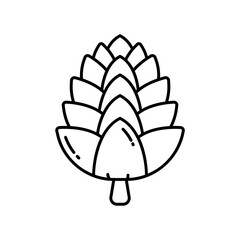 Pinecone icon in black outline style