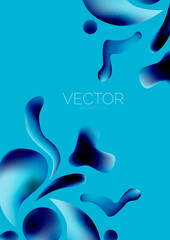 Fluid water drop shape composition abstract background. Vector illustration for banner background or landing page