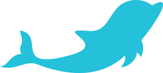 Dolphin marine animal outline icon vector illustration. Isolated silhouette of marine mammal and fish on white background.