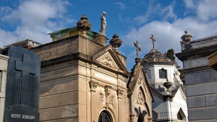 Ornate burial crypts in the Recoleta Cemetery, Buenos Aires, Argentina