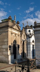 Ornate burial crypts in the Recoleta Cemetery, Buenos Aires, Argentina