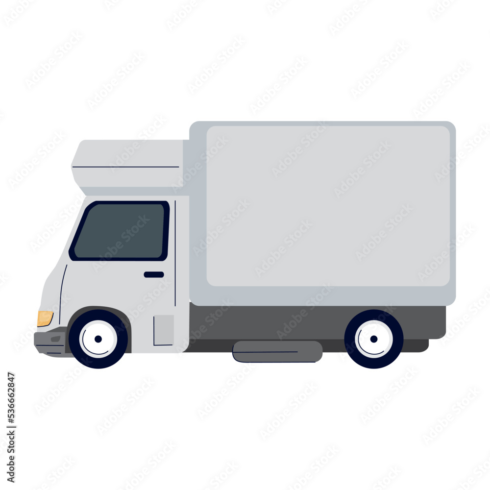 Canvas Prints white truck delivery vehicle