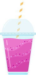 Fresh fruit smoothie shake cocktail vector illustration. Glass with layers of sweet vitamin juice cocktail or protein shake in color for smoothies summer menu