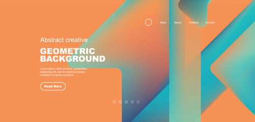 Fluid gradient triangles landing page background. Vector illustration for wallpaper, banner, background, leaflet, catalog, cover, flyer