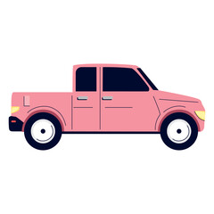 pink pickup car