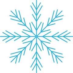 Frozen snowflake symbol collection vector illustration. SImple line blue snowflakes isolated on white background for abstract christmas celebration design or winter season decoration ornament