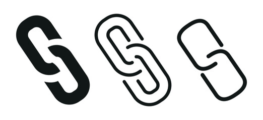 Link Icon Set In Flat Style Vector Illustration. Internet URL or webpage url link Symbols.