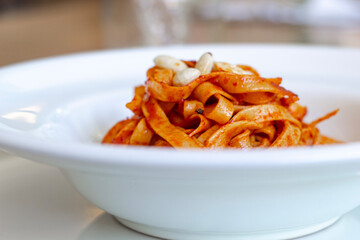 spaghetti with shrimps
