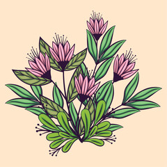 flowers garden and leafs