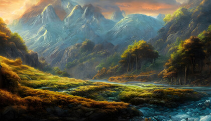 incredibly beautiful background, oil painting, realistic picture, fantasy backdrop, beautiful nature backdrop