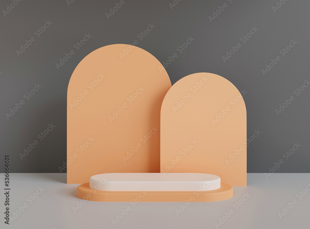 Poster empty cylinder podium on minimal background. abstract minimal scene with geometrical forms. design f