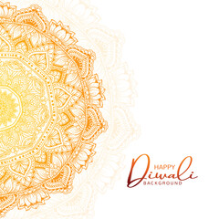 Modern luxury ethnic golden happy diwali mandala background