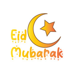 Fototapeta na wymiar Eid Mubarak flat style illustration isolated on png transparent background