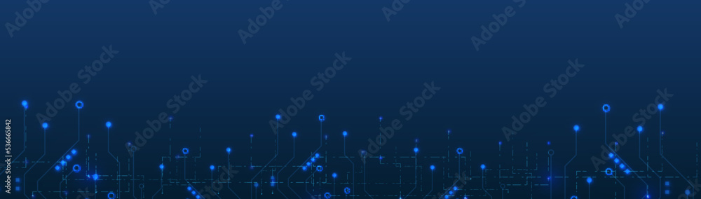Aufkleber abstract circuit board on blue background. futuristic technology digital hi-tech. vector illustratio