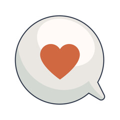 speech bubble with heart