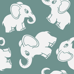 Obraz na płótnie Canvas Cute cartoon elephant seamless vector illustration pattern background Design For Use Textile all over fabric print wrapping paper and others.
