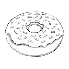 Donut sketch. Hand drawn illustration of a donut sketch.
