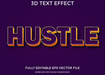Hustle 3D,Text Effect, Editable 3D Text Style