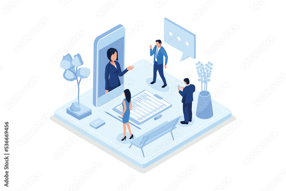 Poster people characters talking with customer support. woman and man ask questions and receive answers. on
