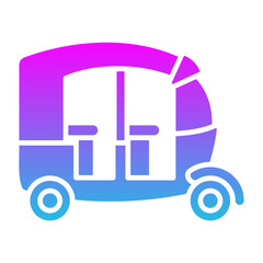 Rickshaw Glyph Gradient Icon