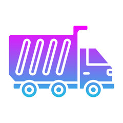 Dump Truck Glyph Gradient Icon