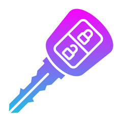 Car Key Glyph Gradient Icon
