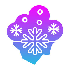 Freezing Weather Glyph Gradient Icon