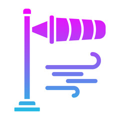 Wind Direction Glyph Gradient Icon