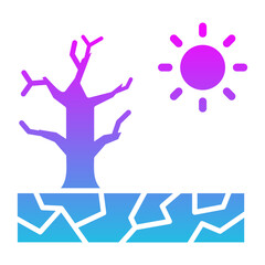 Drought Glyph Gradient Icon
