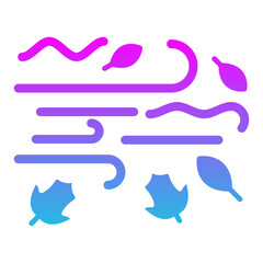 Wind Glyph Gradient Icon