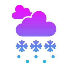 Snow Storm Glyph Gradient Icon