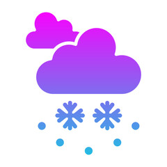 Snowfall Glyph Gradient Icon