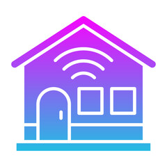 Smart House Glyph Gradient Icon