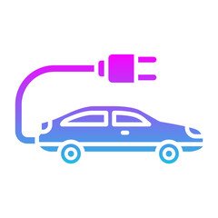 Electric Car Glyph Gradient Icon