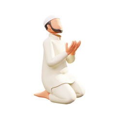 3D illustration man praying 