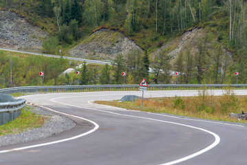 bends of the mountain road in the Altai mountains